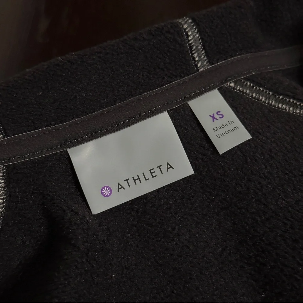Athleta XS Gray Stronger Longer Fleece Lined Full Zip Hoodie Coat Jacket - Picture 7 of 10